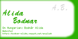 alida bodnar business card