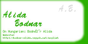 alida bodnar business card